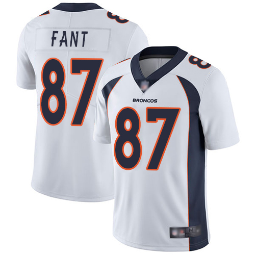 Men Denver Broncos 87 Noah Fant White Vapor Untouchable Limited Player Football NFL Jersey